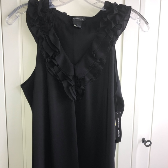 Spense Tops - Spense women’s black ruffle blouse